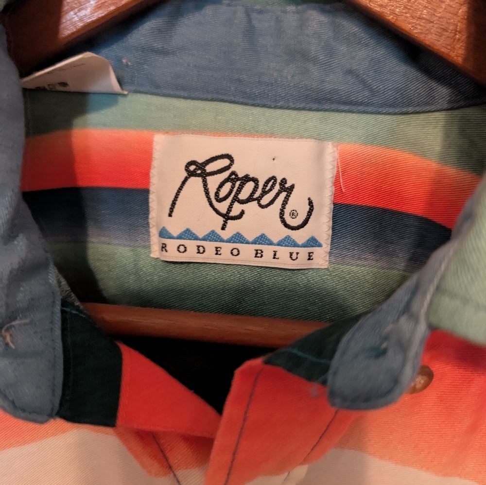 Roper Vintage Western Striped Button-Up Shirt 90's Country Rodeo shirt - Picture 3 of 6